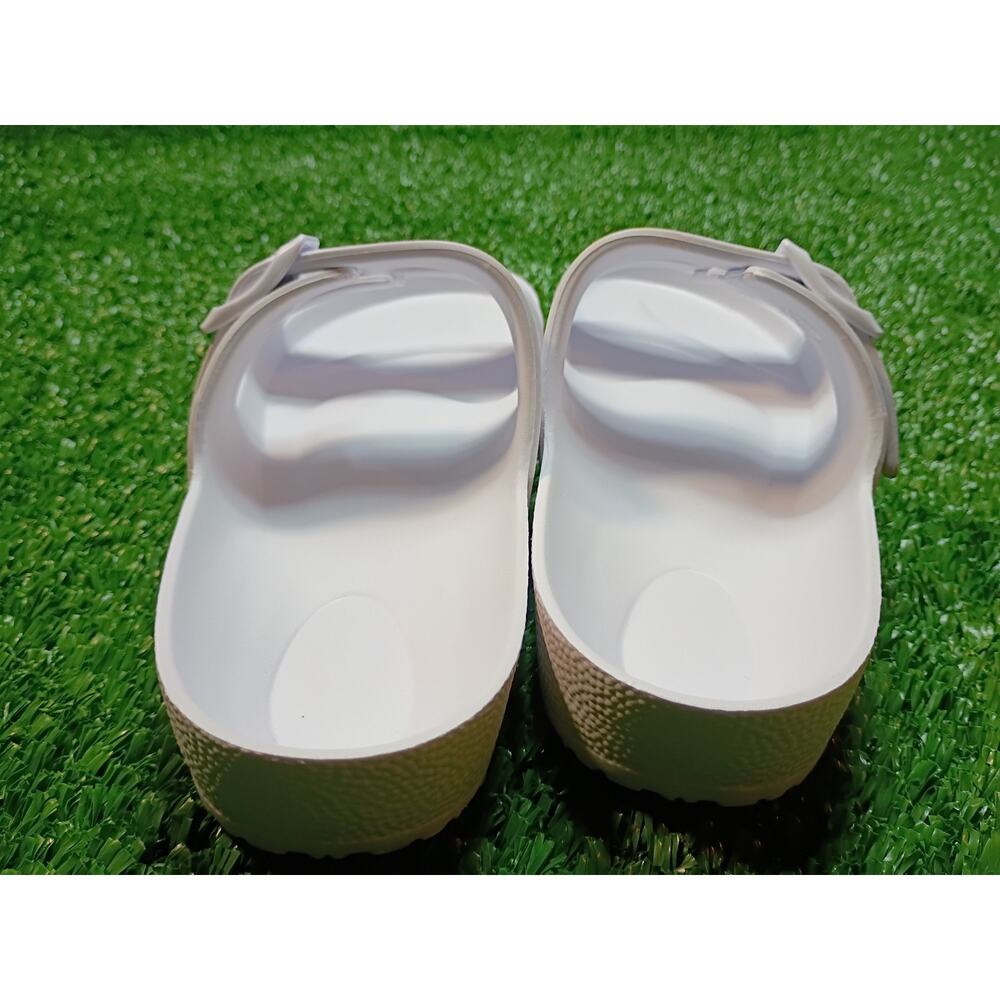 White EVA Two-Strap Buckle Slide Sandals - Size 6 - NWT - Picture 3 of 5